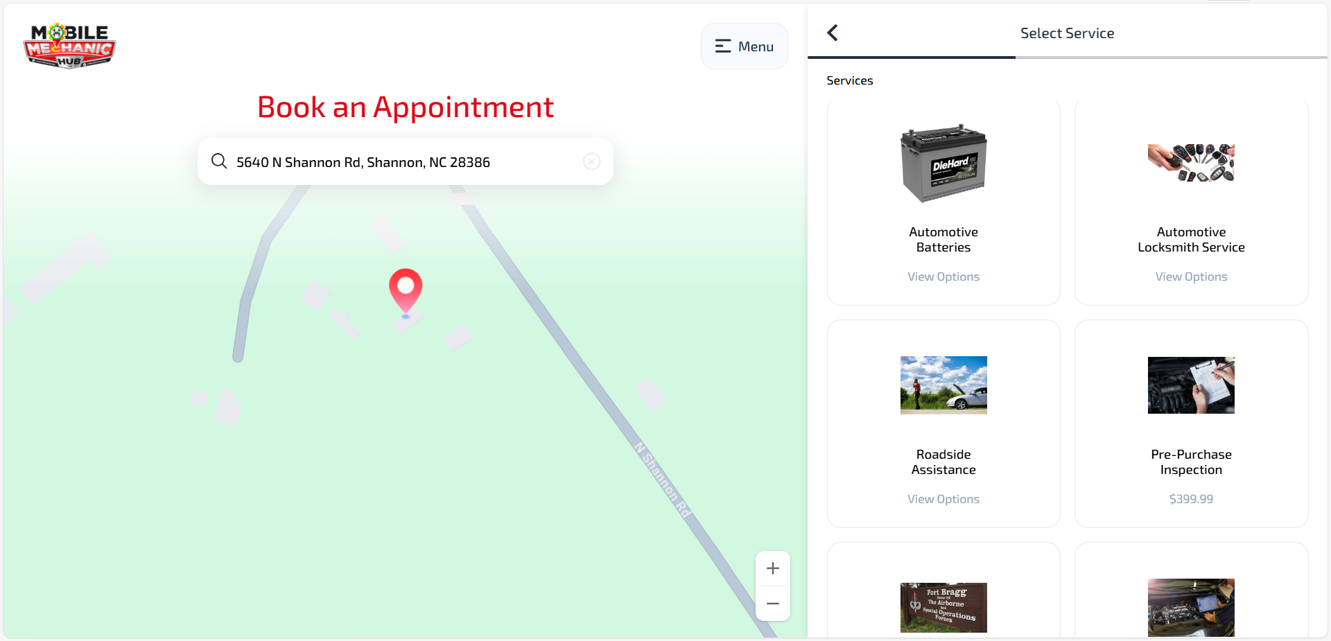 Booking Portal Mobile Mechanic Hub